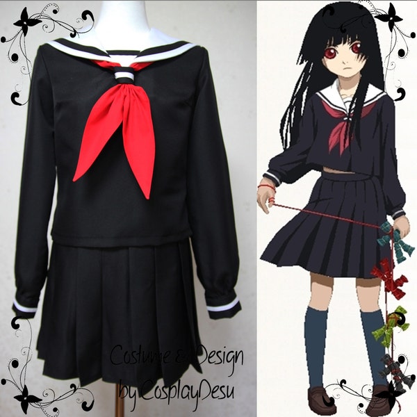 Hell Girl (Jigoku Shoujo) Enma Ai Sailor School Girl Uniform cosplay outfit