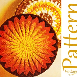 Sunburst Pillow Pattern, Vintage Motif, 1970&#39;s Throw Pillow Pattern, Retro Starburst Pillow Pattern, Vintage Pillow Pattern