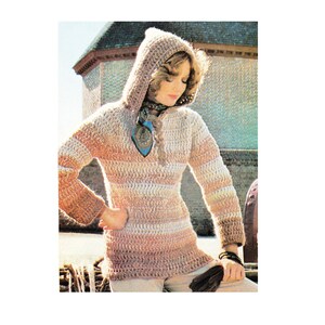 Laced-Up Pull, Vintage Pullover Crochet Pattern, Beginners Easy Pattern