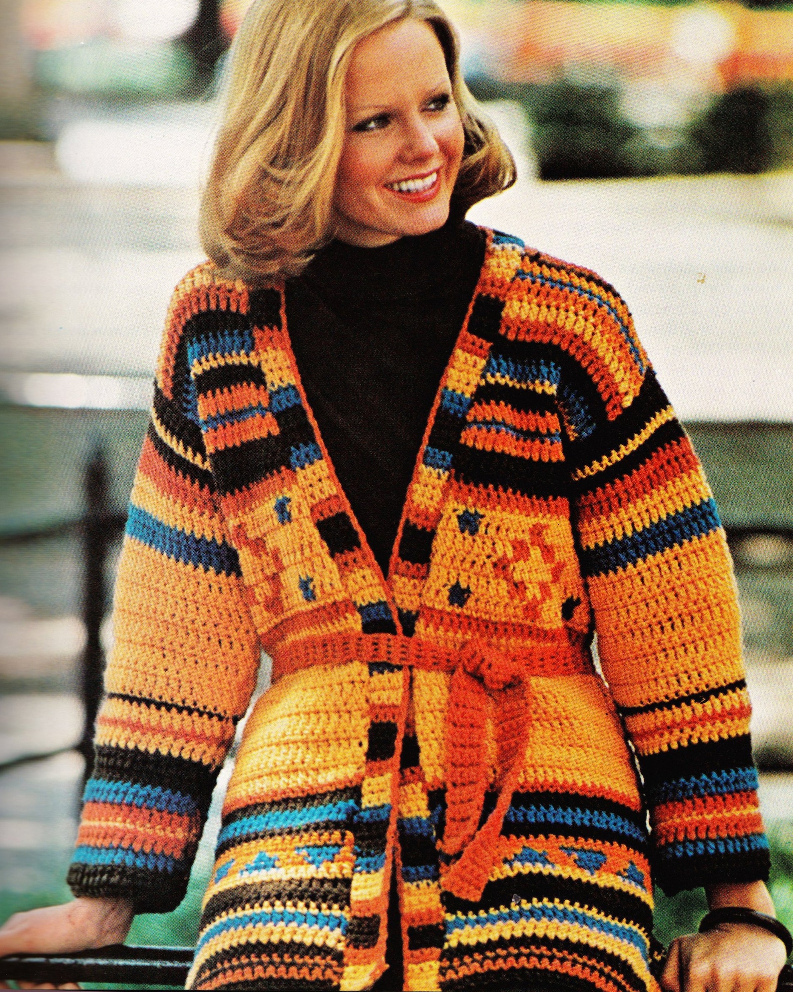 Indian Jacket, Crochet Pattern, Vintage Sweater Pattern, Aztec Pattern