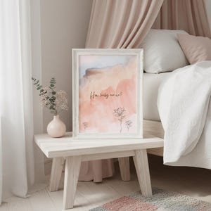 How Lucky Are We: abstracte aquarelprint, minimalistische bloemenlijnkunst (directe download)