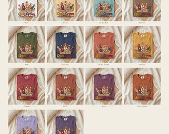 King Quilt Shirt, Patchwork Crown Tee, Vintage Cottagecore Gift