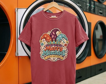 道化師の帽子シャツ、メリー・ミスチーフTシャツ、レトロなラッキーギフト