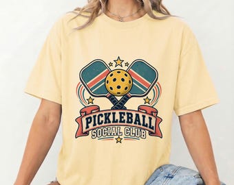 ピックルボールシャツ、レトロピックルボールグラフィックTシャツ、ソーシャルクラブスポーツシャツ