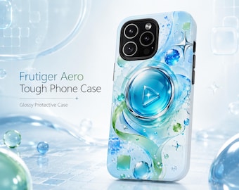 Frutiger Aero スマホケース、Y2K Webcore ガラスボタン タフケース
