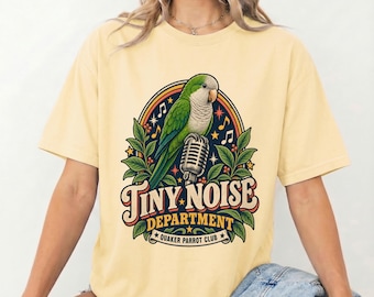 クエーカーオウムシャツ、面白い鳥ママレトログラフィックTシャツ（女性用）