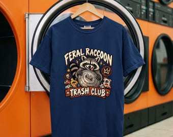 アライグマTシャツ、面白いアライグマミームTシャツ、フェラル・トラッシュ・クラブのグラフィック