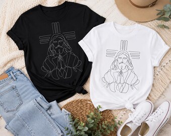 Jesus Praying SVG PNG, Line Art Jesus Digital Download, Minimalist Jesus Clipart, Christian Wall Art, Faith SVG Bundle, Line Art Jesus