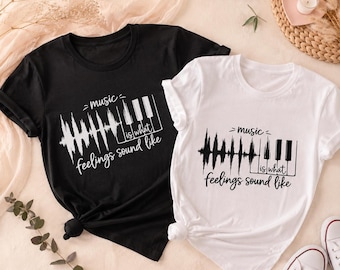 Music Is What Feelings Sound Like SVG PNG, Sound Wave Piano Design, Music Lover Shirt Design, Digital Download PNG Svg for Cricut
