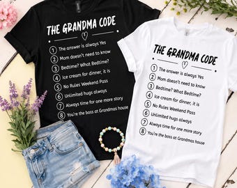 Grandma Code SVG PNG, Grandma Shirt Design, Funny Grandma Quote Sublimation, Grandma Rules T-Shirt PNG, Mothers Day Digital Download Bundle