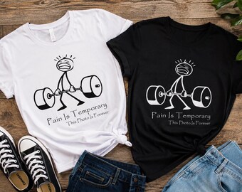 Pain Is Temporary This Photo Is Forever SVG PNG, Gym Quote Svg, Weightlifting Svg, Fitness Motivation Svg, Workout Shirt Design, Gym Png