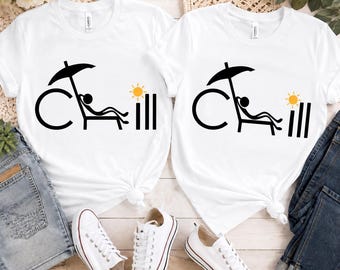 Chill Beach SVG PNG, Summer Vacation Design, Beach Chair Umbrella Svg, Chill Shirt Design, Cricut Silhouette, Digital Download Sublimation