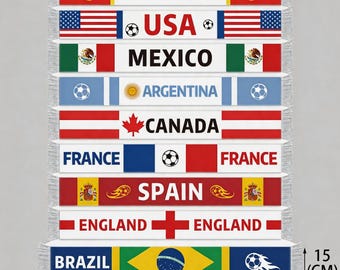 2026 World Cup Football fan scarf, World Cup Football Scarf, Sports Memorabilia Gift, Perfect Gift for Soccer Lovers