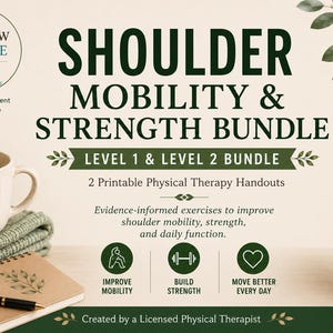 Shoulder Mobility and Strength Bundle | Physical Therapy Exercise Handouts | Rotator Cuff Exercises | Home Rehab Program | Digital Download