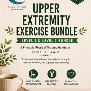 Upper Extremity Exercise Bundle | Seated Arm Strengthening Levels 1 & 2 (PDF Download)