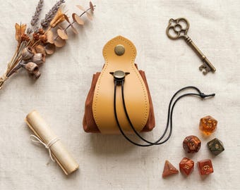 Custodia per dadi in pelle, custodia pieghevole per giochi, borsa porta dadi, porta dadi da tavolo, borsa per giochi con coulisse, custodia per vassoio arrotolabile, borsa per dadi RPG