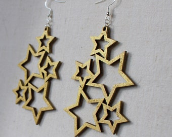 Big Gold wooden earrings