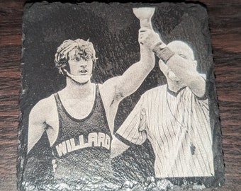 Posavasos de pizarra con foto grabada a láser personalizados