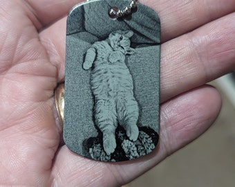 Placas de identificación para mascotas con foto grabada con láser personalizadas