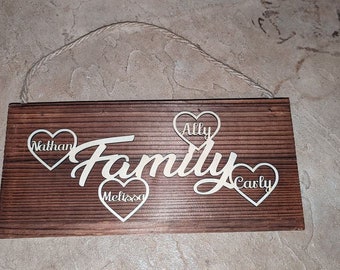 Letrero de madera personalizado Nombre de familia personalizado