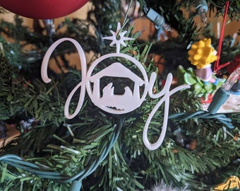 Casero, impreso en 3D, ornamento de la Natividad de Navidad.