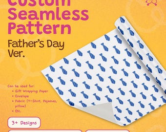 Father's Day - "Father's Tie" Seamless Pattern Wrapping Paper Gifts