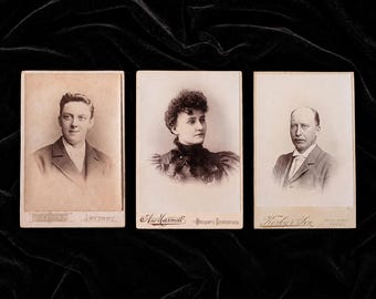 Antique Cabinet Card Portrait | Victorian / Edwardian Studio Photograph | Choose One Option | Original Sepia Photo