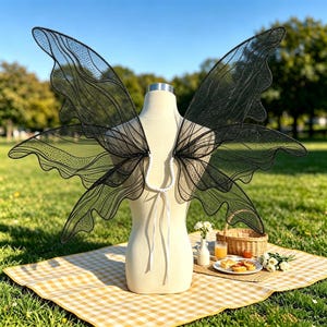 Floral Shimmering Tulle Fairy Wings, Two Sizes, Photo Props, Role-Playing.