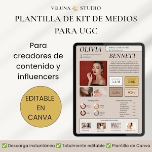 Plantilla Media Kit Canva, Media Kit para Influencers, Media Kit UGC Editable, Creadoras de Contenido