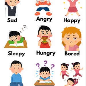 Tabla de emociones visuales - Comunicación visual PECS - Tabla de emociones para niños y adultos - Descarga en PDF