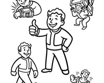 Paquete de páginas para colorear inspiradas en Fallout (descarga en PDF)