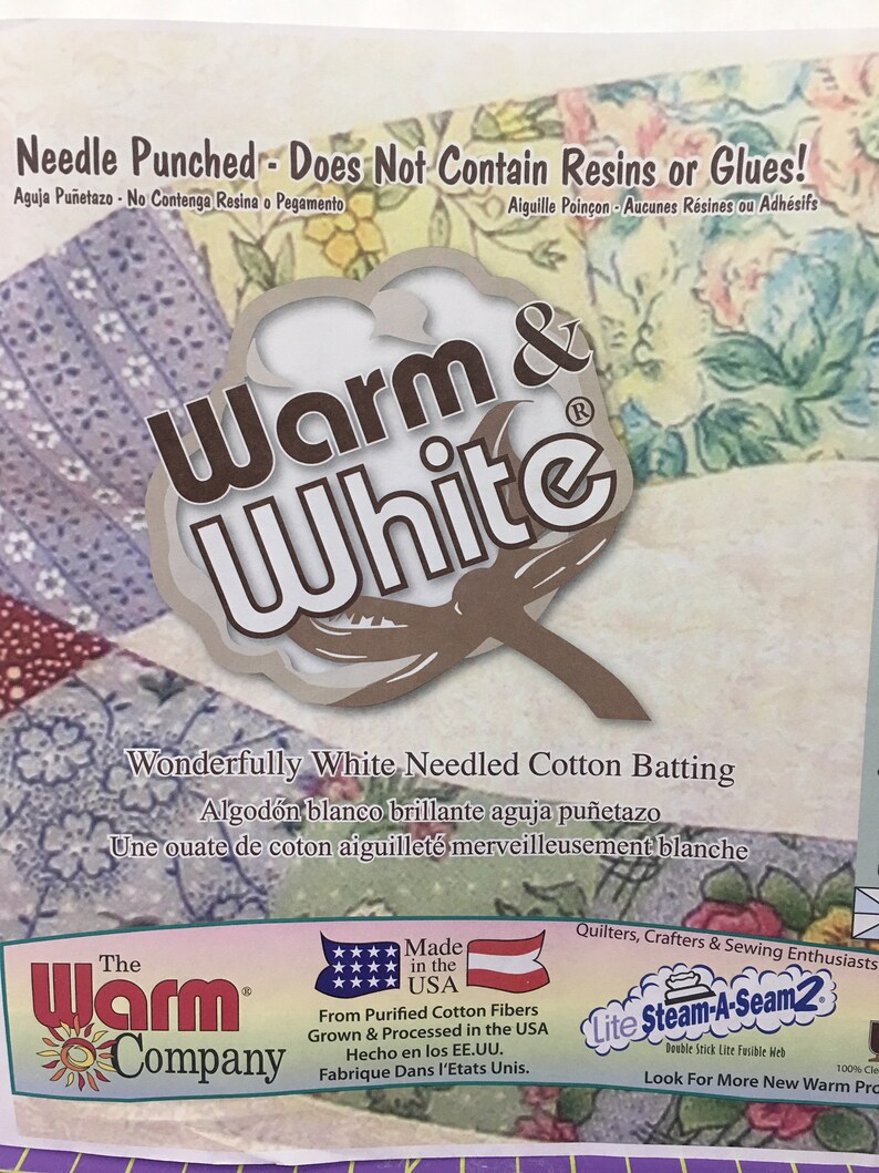 Precut Squares WARM & WHITE Cotton Batting Quilt Squaresbowl Etsy