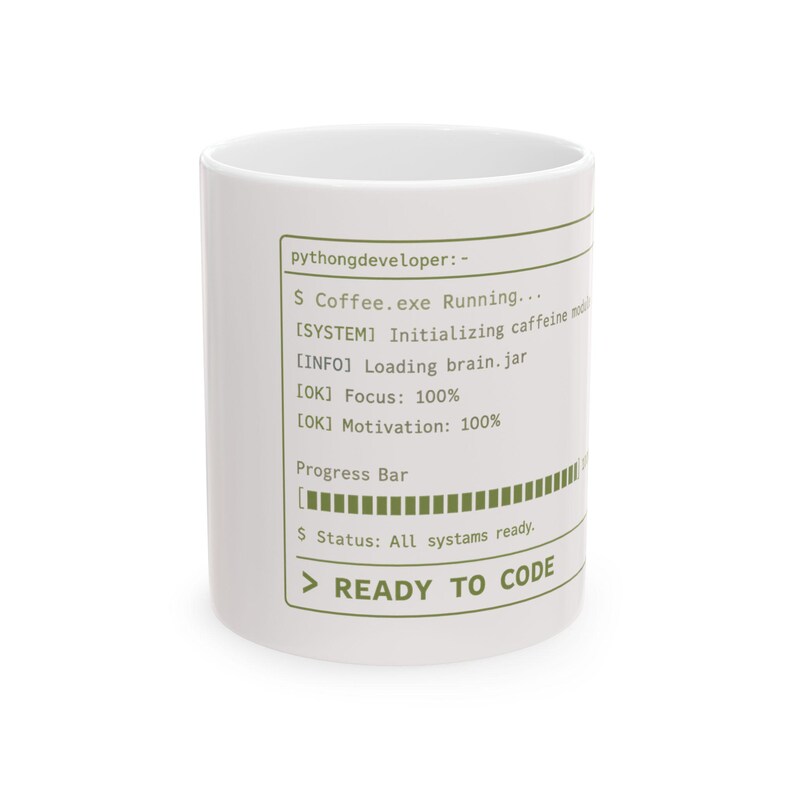 Ready to Code Console Mug | Programmer Coffee Mug, Coding Progress Bar imagem 1