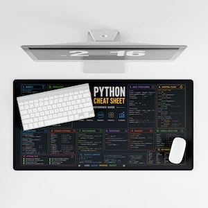 Python Cheat Sheet Desk Mat | Programming Reference, Coding Keyboard Mat image 4