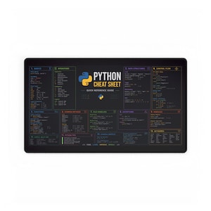 Python Cheat Sheet Desk Mat | Programming Reference, Coding Keyboard Mat image 5