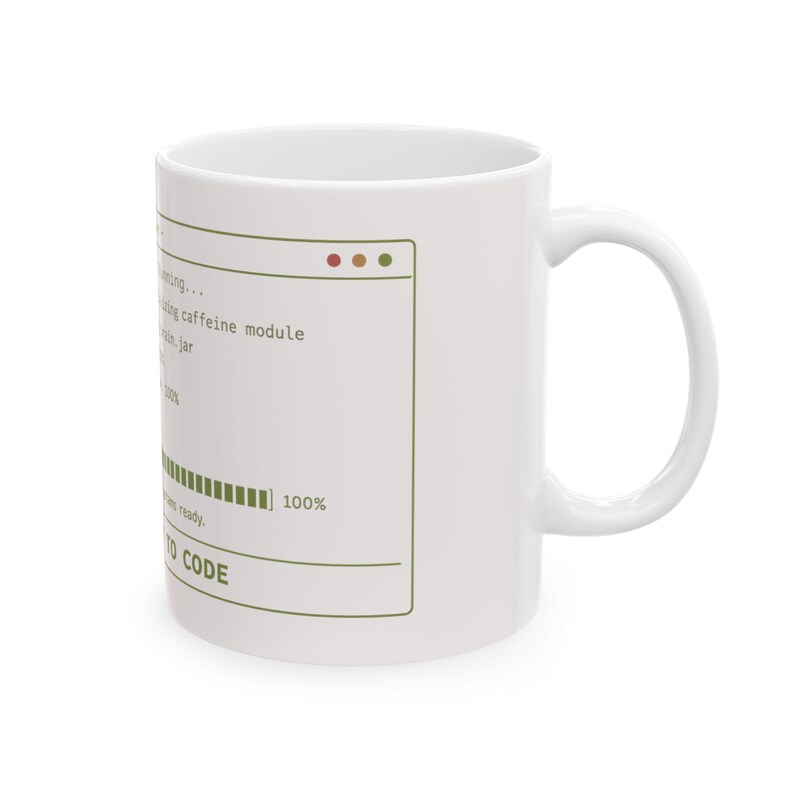 Ready to Code Console Mug | Programmer Coffee Mug, Coding Progress Bar imagem 2