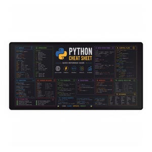 Python Cheat Sheet Desk Mat | Programming Reference, Coding Keyboard Mat