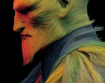 Paquete de arte de fantasía oscura de Beowulf | 3 láminas góticas con estructura alámbrica | Conjunto de arte mural del dragón Isoline | Colección de descarga digital con IA