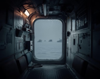 Paquete de arte de ciencia ficción oscura de la estación ARPHA | 3 láminas de investigación antártica | Conjunto de arte mural distópico | Colección de descarga digital con IA