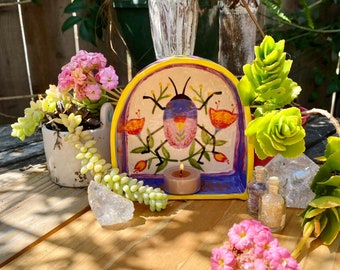 Ceramic Altar for Ritual! Magnificent Beetle for your Nature or Green Altar! Meaningful gift.