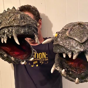 Monsterhanddockor! Par med Demonhuvuden handdockor: Mörkret! Otroligt unika och handgjorda!