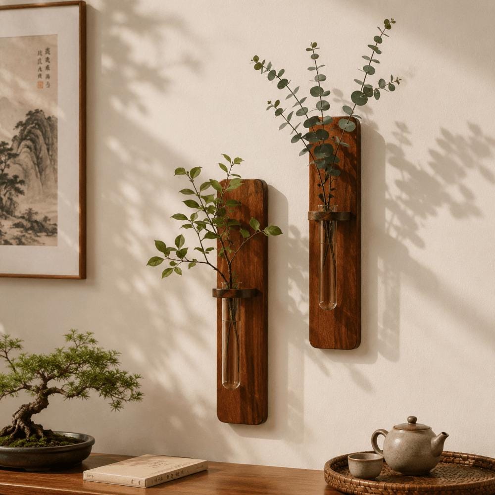 BESTonZON Holz Pflanzenhaken – Wandregal & Halterung Für Blumentöpfe, Rostanhängend, Vielseitig Innen & Außen – Rustikaler Look Blumentopf Halter