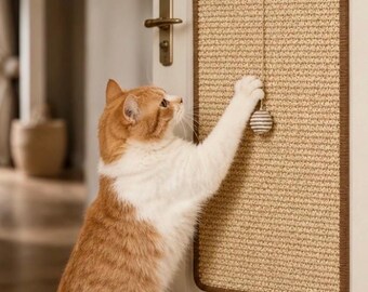 Wandmontierter Katzenkratzbaum, Vertikales Katzenkratzbrett, Wendbare Sisal-Kratzmatte, Großer Katzenkratzbaum, Katzenspielzeug für drinnen