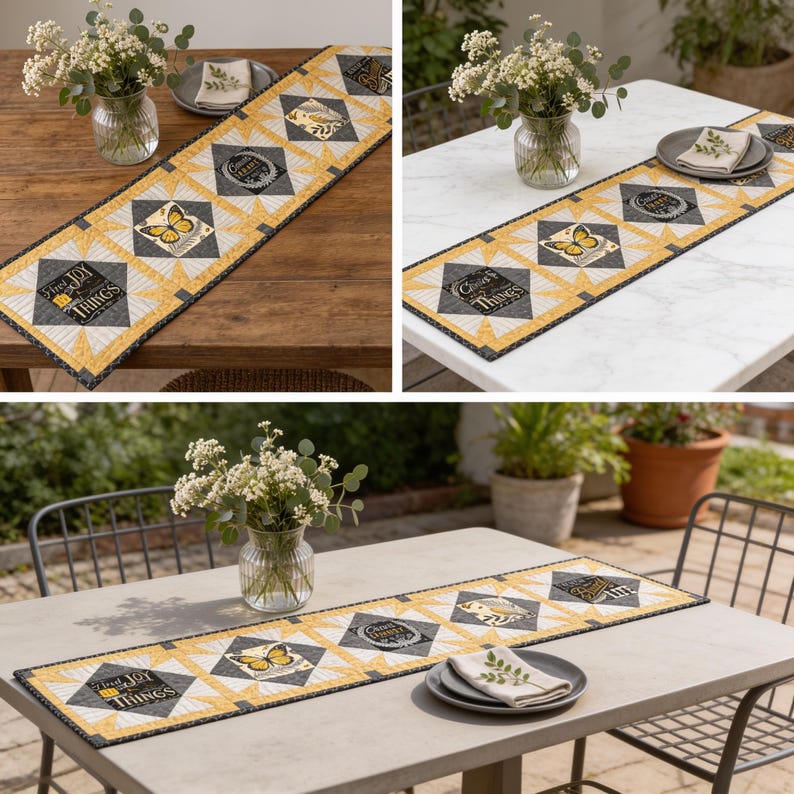 Nine Patch Star Table Runner Pattern PDF, Star Table Runner Pattern, Modern Quilt Pattern, Table Runner Quilt PDF, Instant Download image 8
