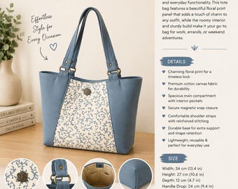 Uptown Tragetasche Schnittmuster PDF, Schulter Tragetasche Schnittmuster, Große Handtasche Vorlage, Magnetdruckknopf Geldbörse Nähanleitung