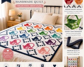 Color Wheel Throw Quilt Pattern PDF, Flying Swallows Rainbow Quilt, Modern Patchwork Throw Quilt Tutorial