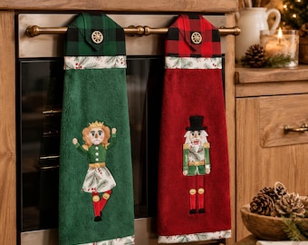 Nutcracker Hanging Towel Sewing Pattern PDF, Christmas Kitchen Towel Topper, Holiday Applique Towel Tutorial