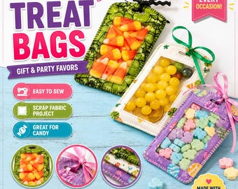 Candy Gift Tags Sewing Pattern PDF, DIY Holiday Treat Bag Tag, Clear Vinyl Candy Holder, Party Favor Tag Tutorial