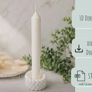 Deko Kerze STL, 3MF, 2 Farben 3D Druck Datei mit Docht hitzebeständige Dummy Kerze für Selbstbedienungshäuschen oder Garten