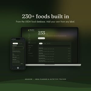 Meal Planner App for Phone & Computer | Weekly Meal Plan, Grocery List, Calorie and Macro Tracker | No Subscription | Meadow image 8